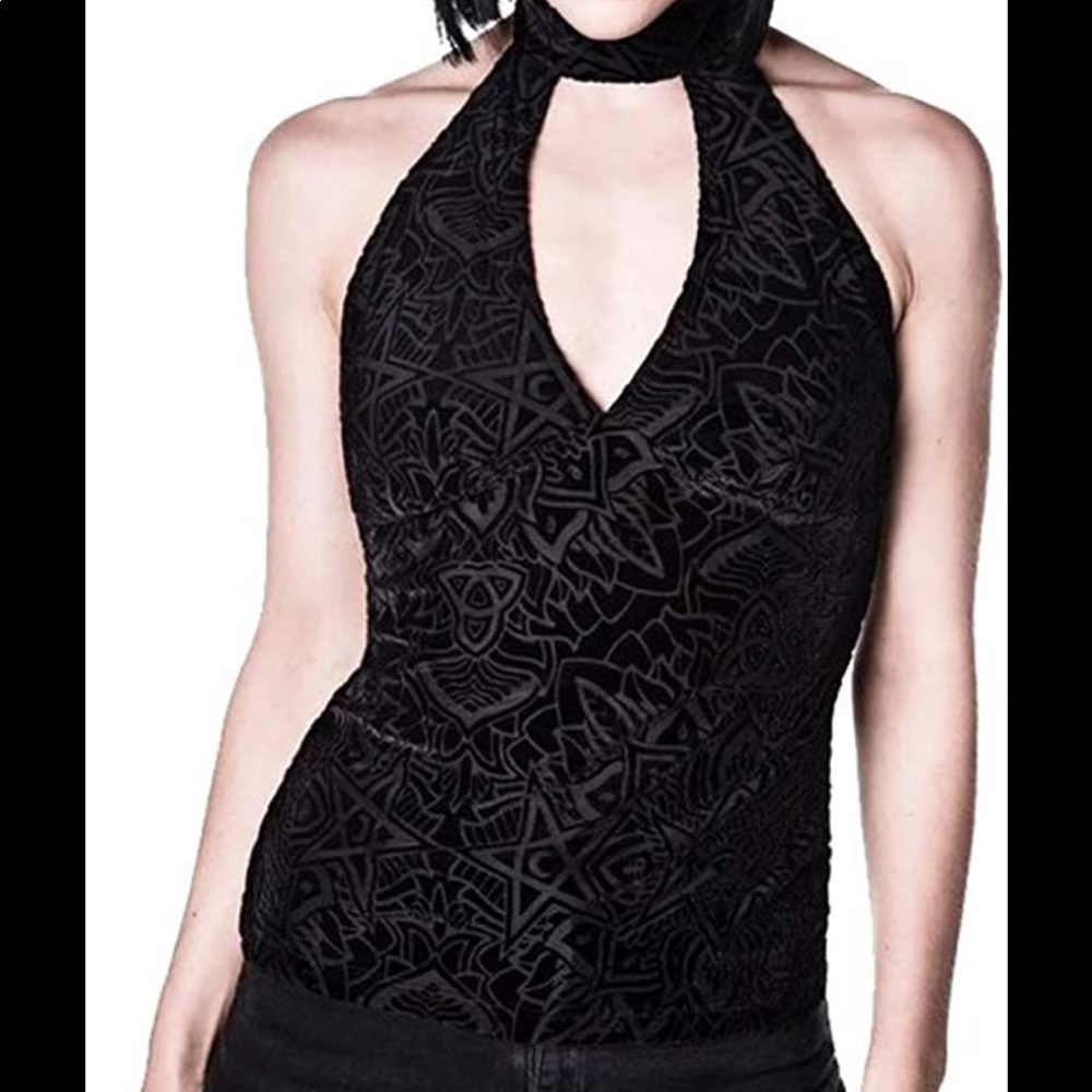 Burn Baby Burn T-Back Velvet Halter Top